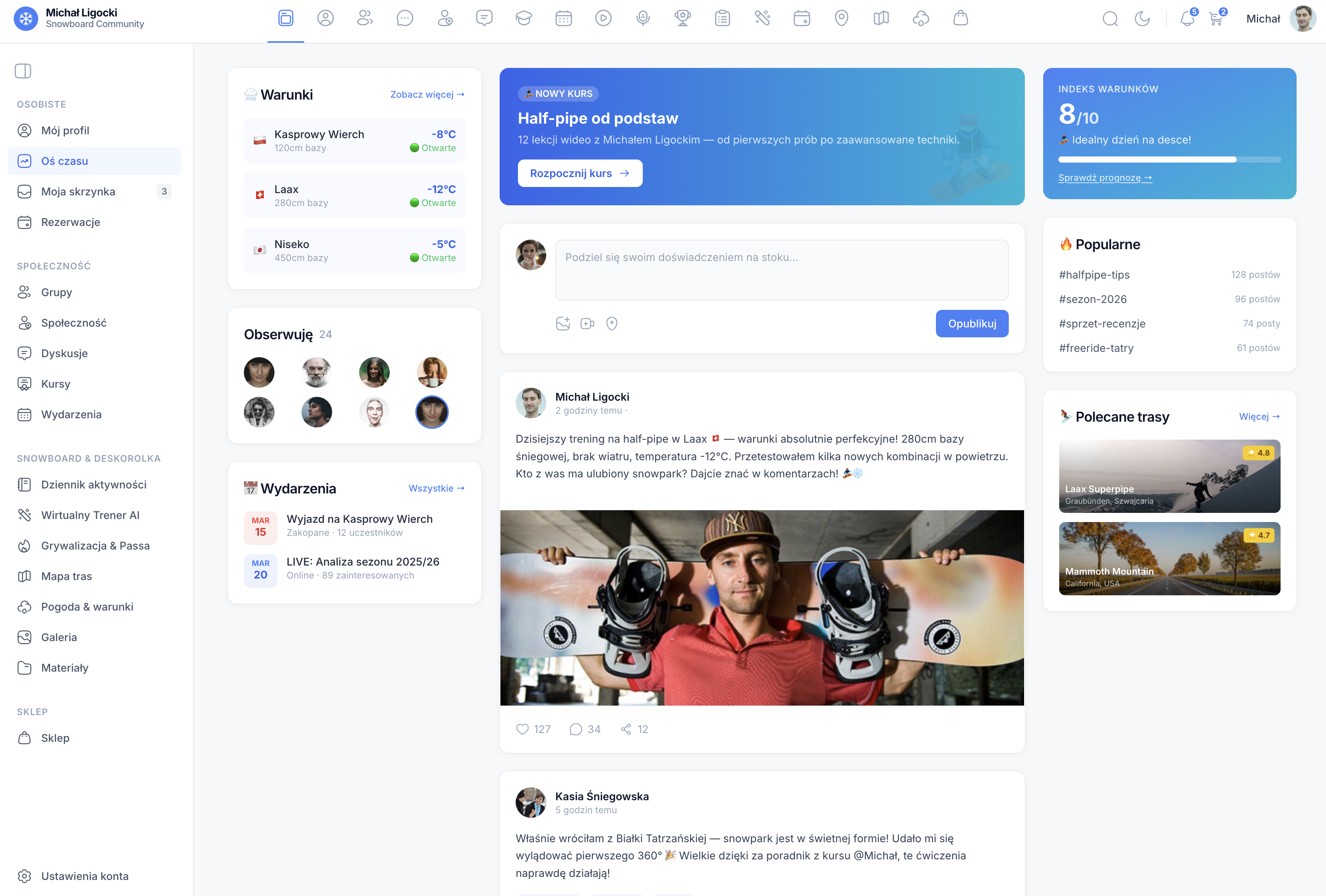 Platforma społecznościowa — strona główna